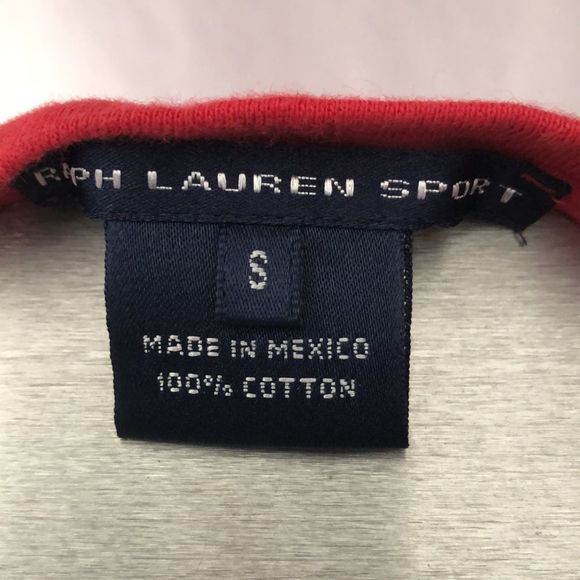 Women’s red Polo V neck T blue logo - Picture 3 of 4